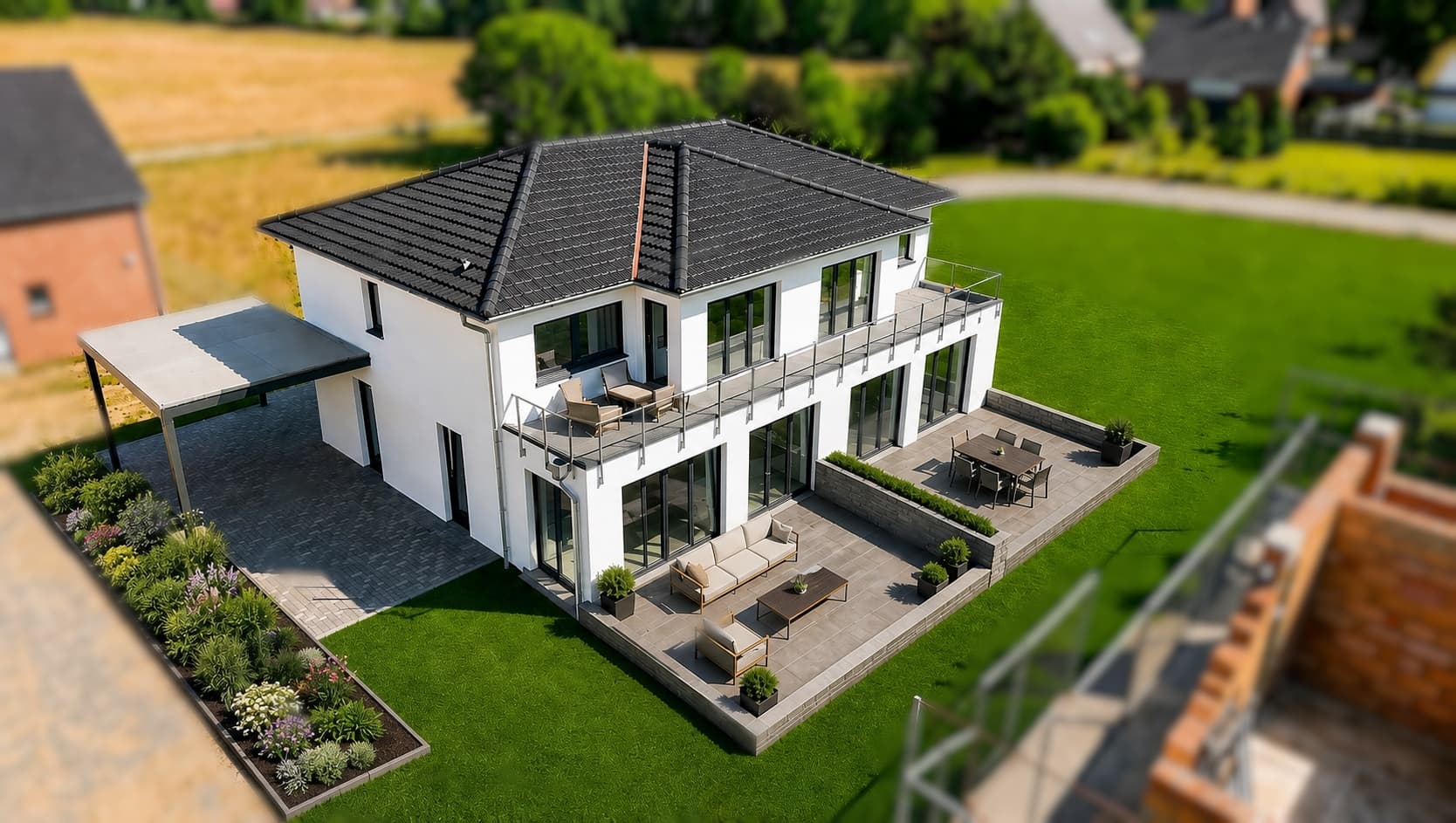 Erstbezug im Neubau – Moderne Doppelhaushälfte mit Garten und Dachterrasse in Abbesbüttel, Außenansicht